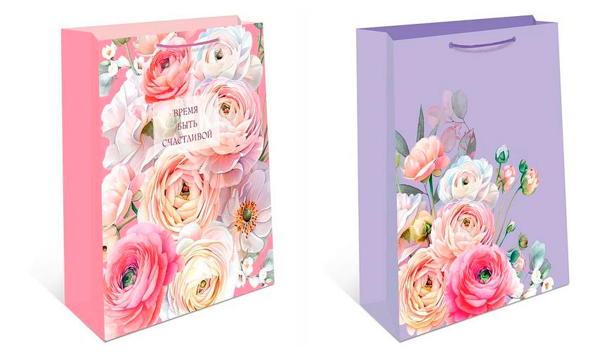 Изображение товара Большой подарочный пакет Арт Дизайн в ассортименте 330x425x100 мм