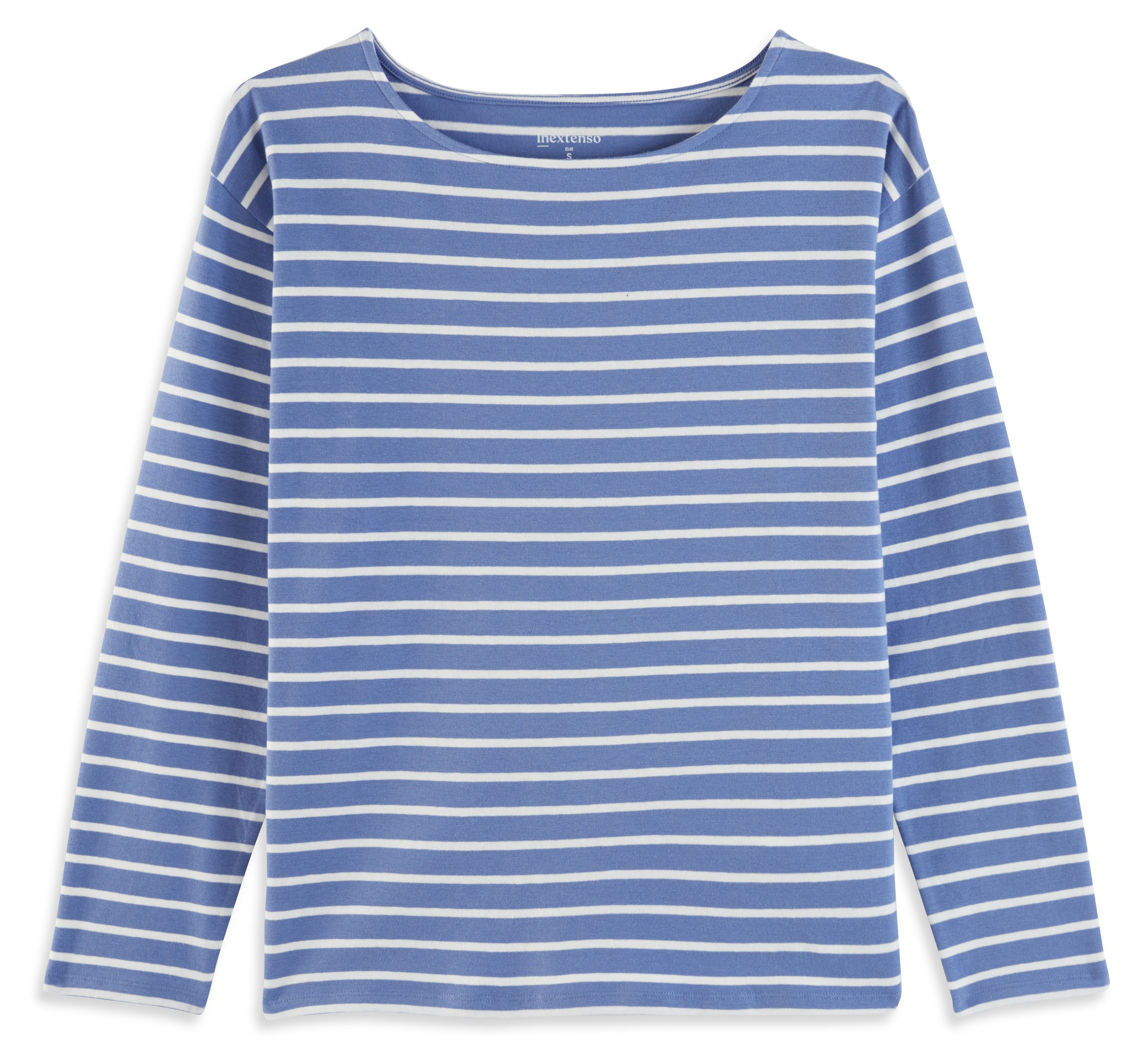 Изображение товара Футболка женская InExtenso с длинным рукавом сине-белая, р. XS-XXL