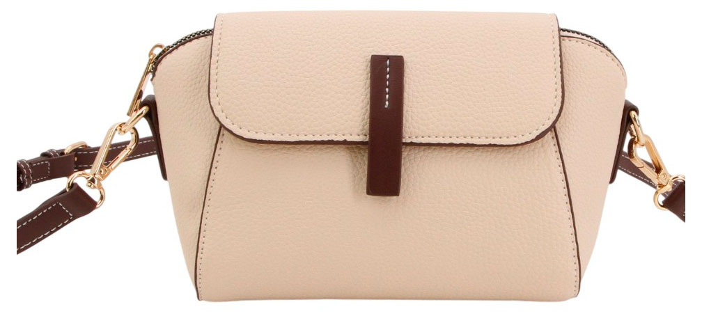 Изображение товара Женская сумка Pleasure бежевая из полиуретана стильная и практичная