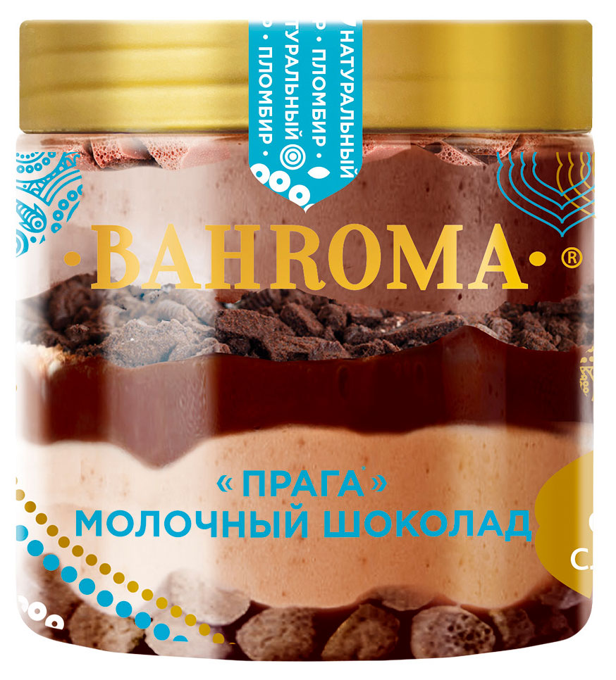 Изображение товара Мороженое слоеное BAHROMA Пломбир Прага молочный шоколад 5 слоев 320г