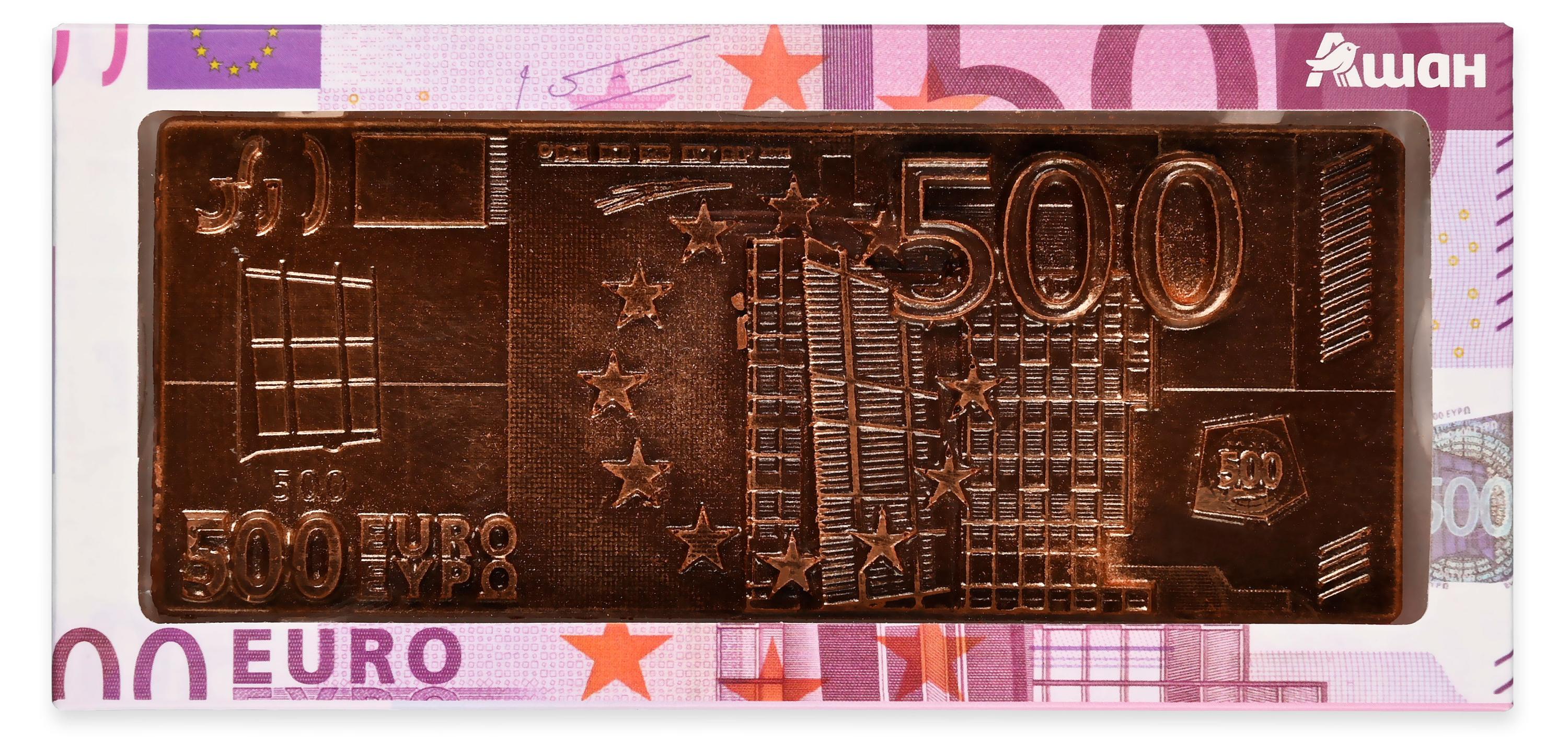 

Шоколад темный АШАН Красная птица 500 евро, 45 г