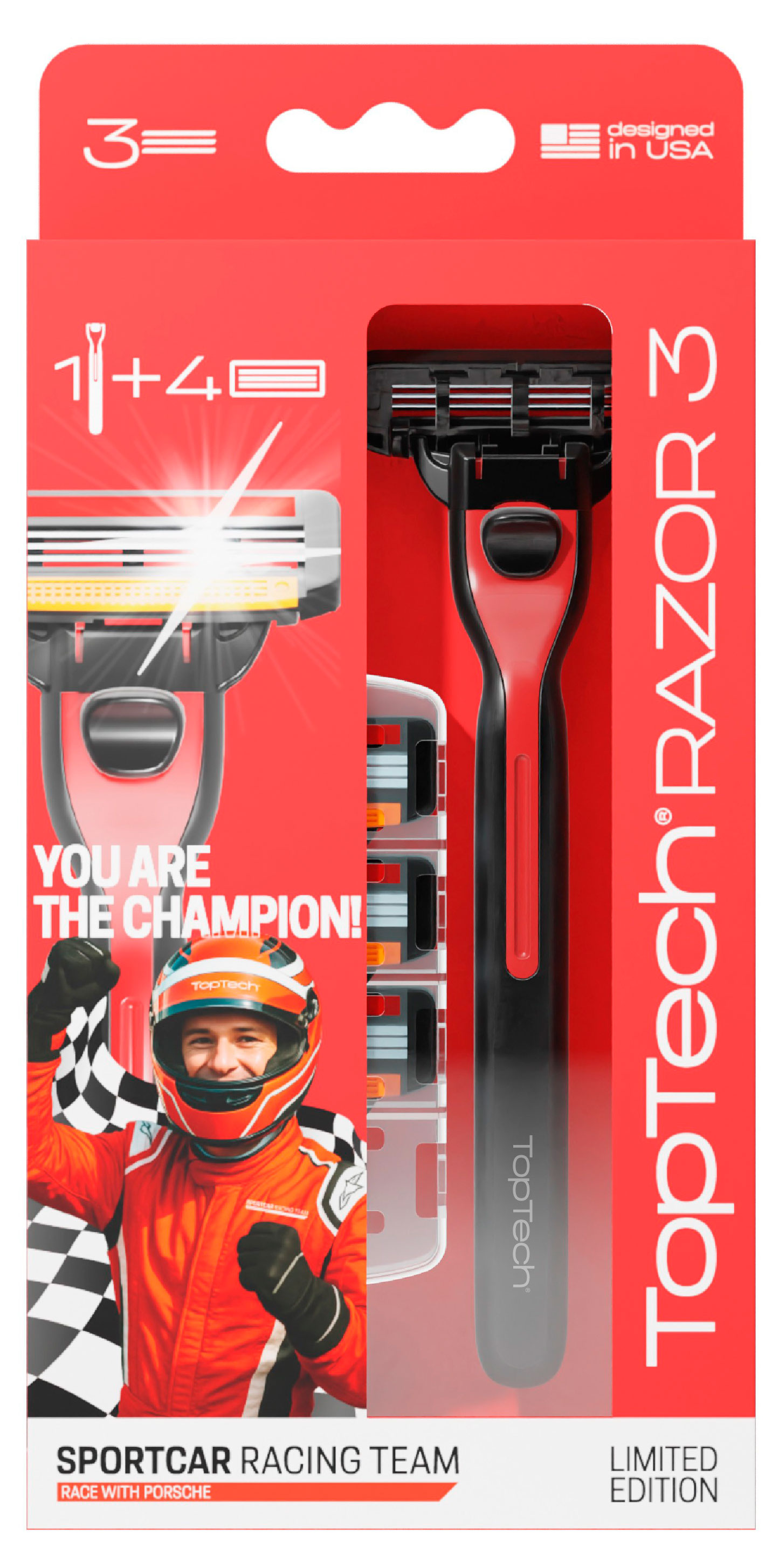 Изображение товара Бритва мужская TopTech Razor 3 с 4 сменными кассетами