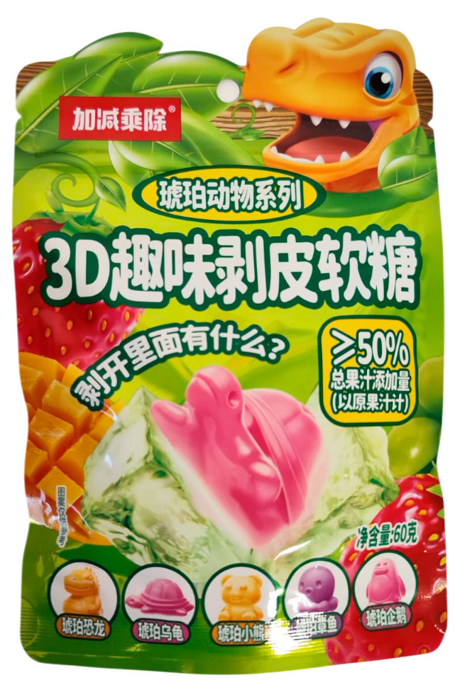 Изображение товара Желейные конфеты Динозавр с фруктовым соком 60 г Китай