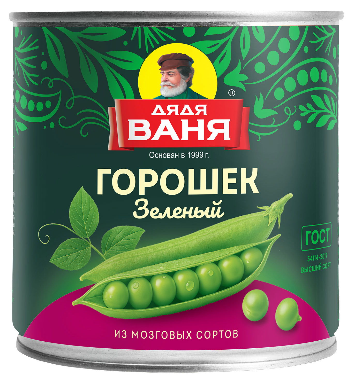 Изображение товара Горошек зеленый "Дядя Ваня" 400 г - натуральные овощные консервы высокого качества