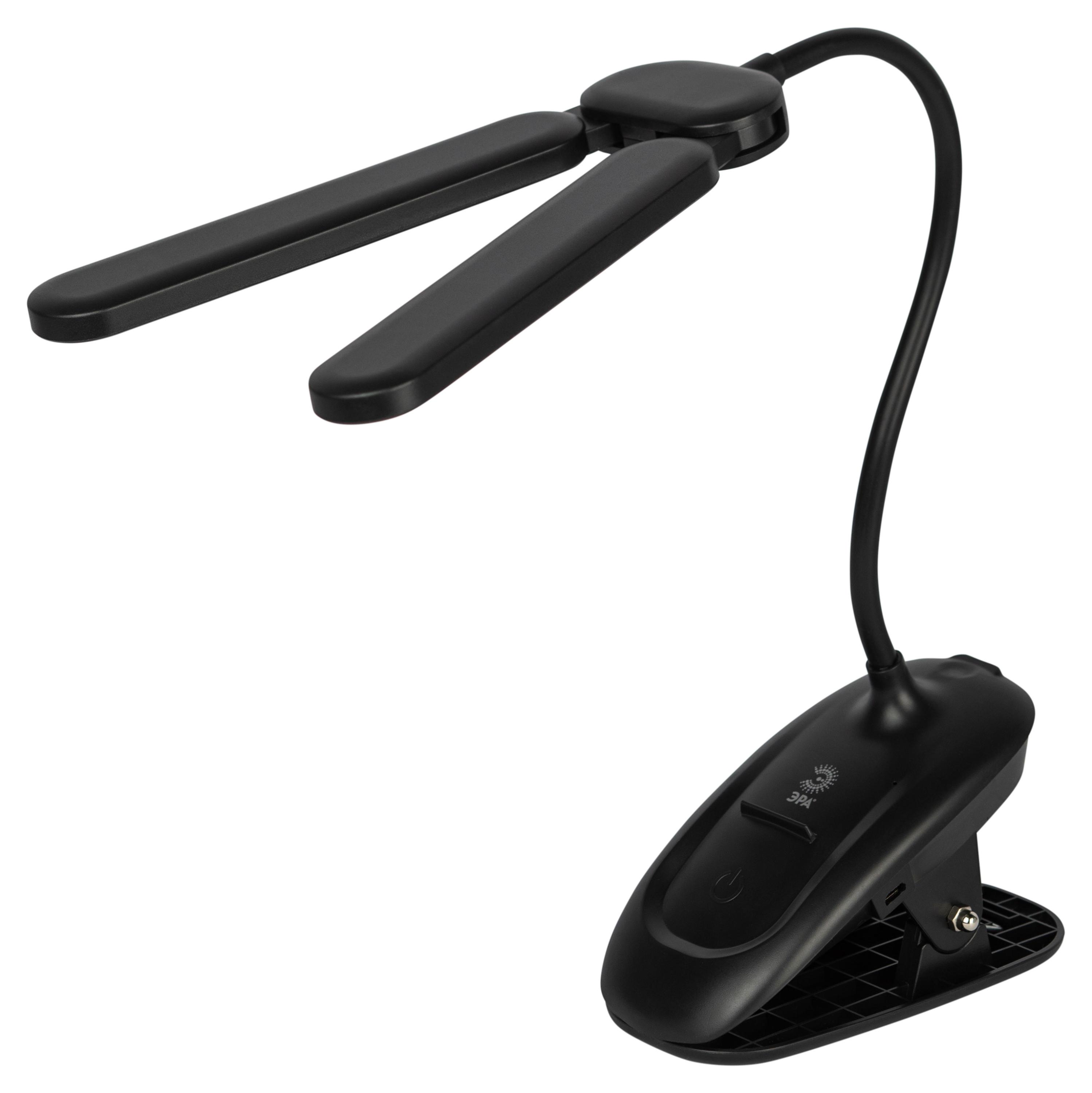 

Светильник настольный ЭРА NLED-512 6W светодиодный на прищепке черный