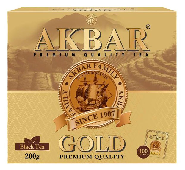 Изображение товара Чай черный AKBAR Gold, 100 шт х 2 г