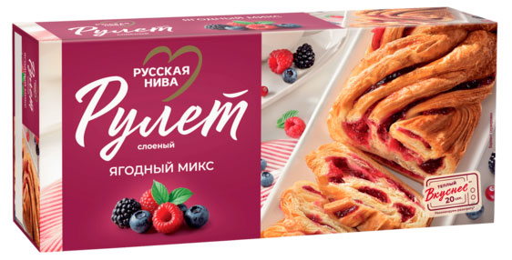 Изображение товара Рулет слоеный «Русская Нива» Ягодный микс, 300 г
