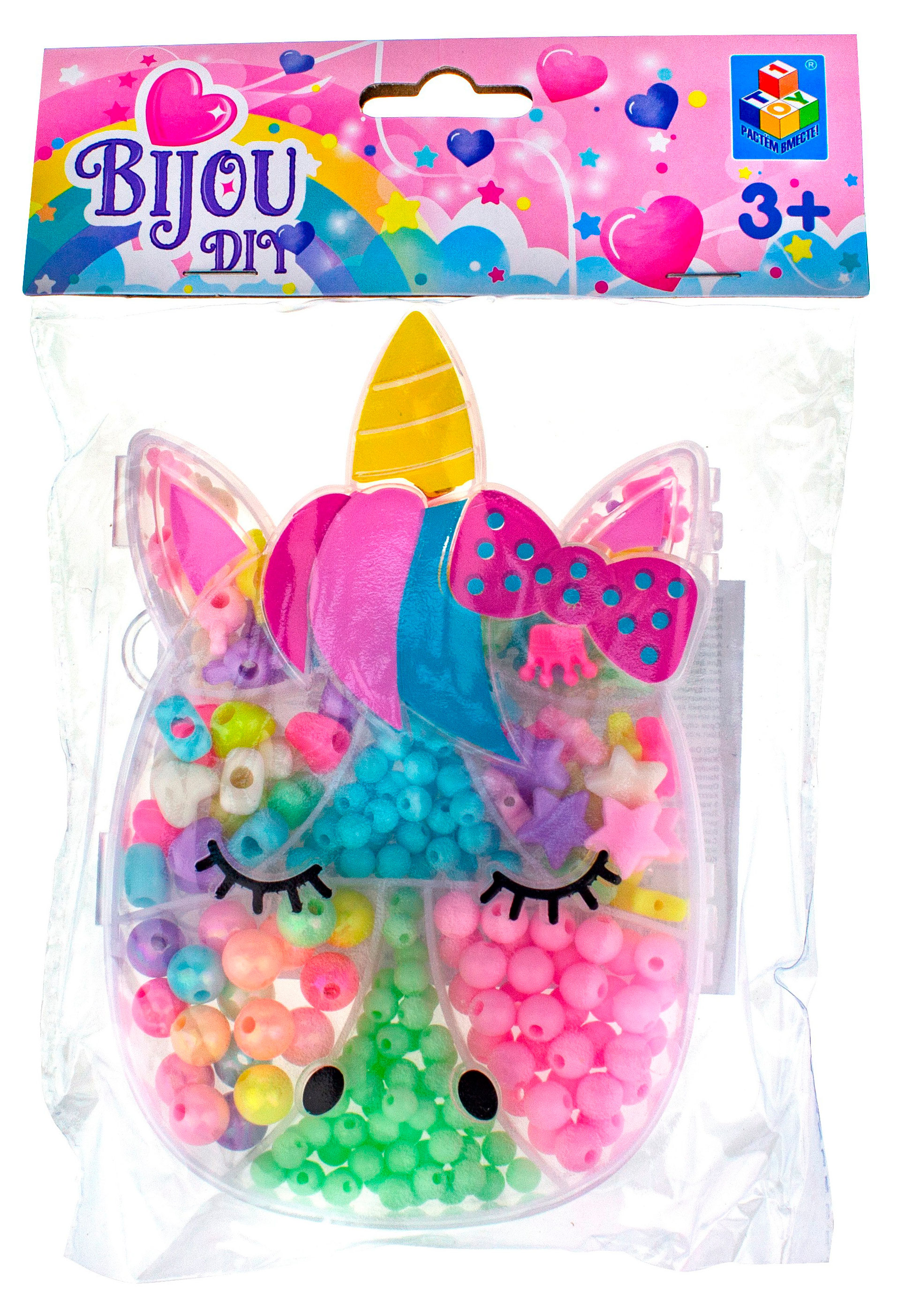 

Набор для творчества 1TOY Bijou Diy Единорог, 230 бусин