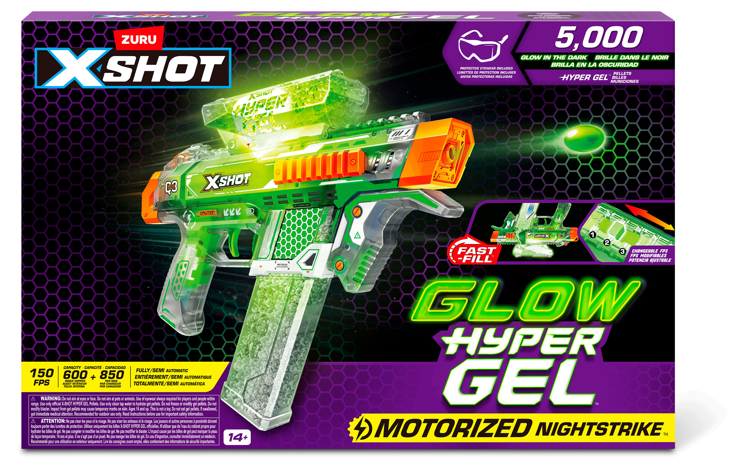 

Набор игровой ZURU X-Shot HYPERGEL GLOW IN THE DARK Найтстрайкер