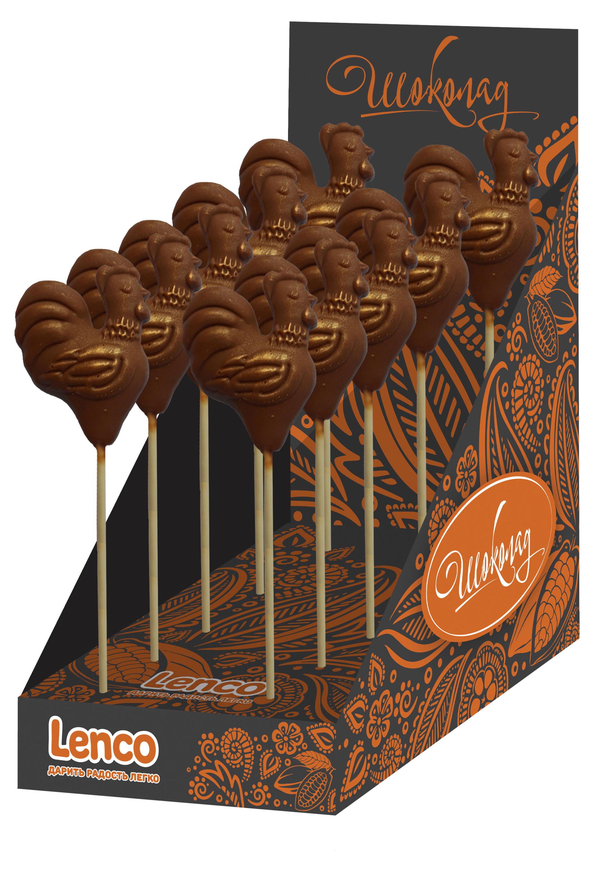 

Шоколад фигурный на палочке Lenco Шоколадный Петушок, 15 г