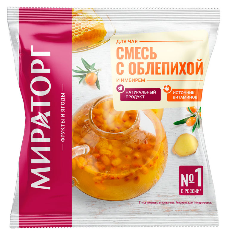 

Ягодная смесь для чая Мираторг Облепиха Имбирь замороженная, 300 г