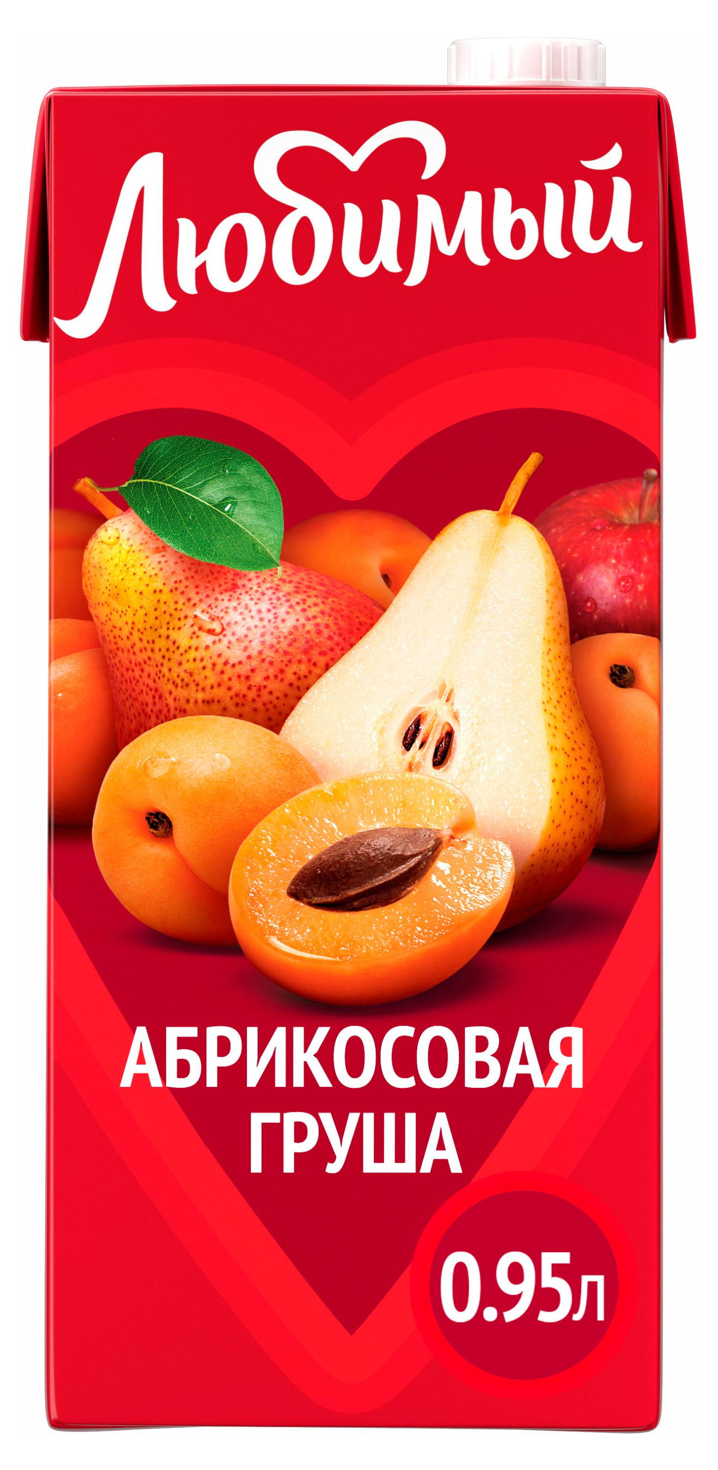 Изображение товара Напиток сокосодержащий «Любимый» Абрикосовая груша, 950 мл