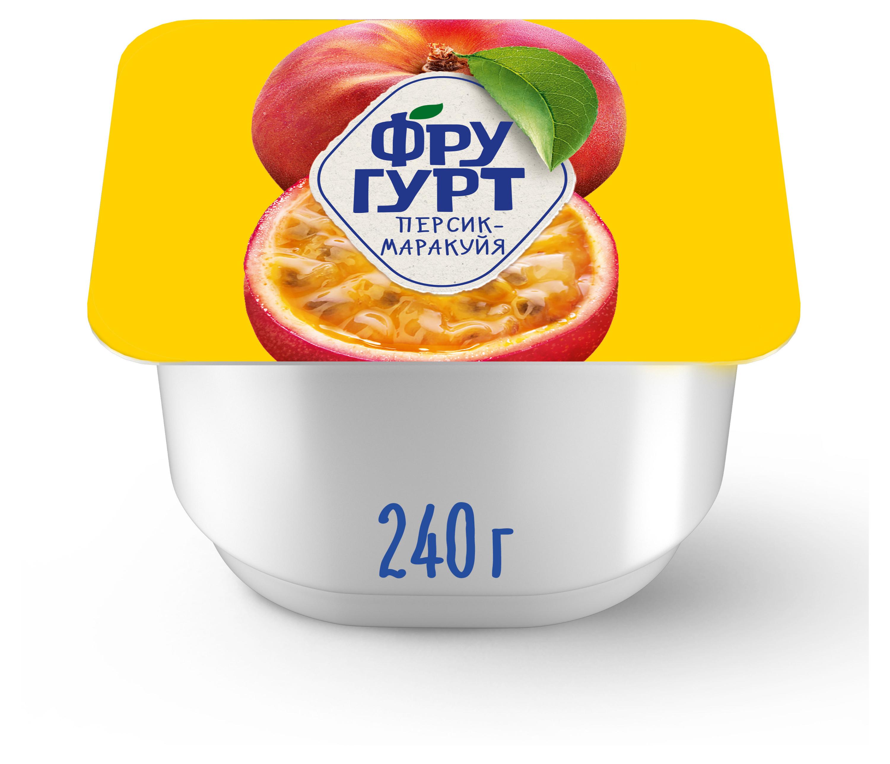 Изображение товара Йогурт "Фругурт" Большая порция персик маракуйя 2% БЗМЖ, 240 г