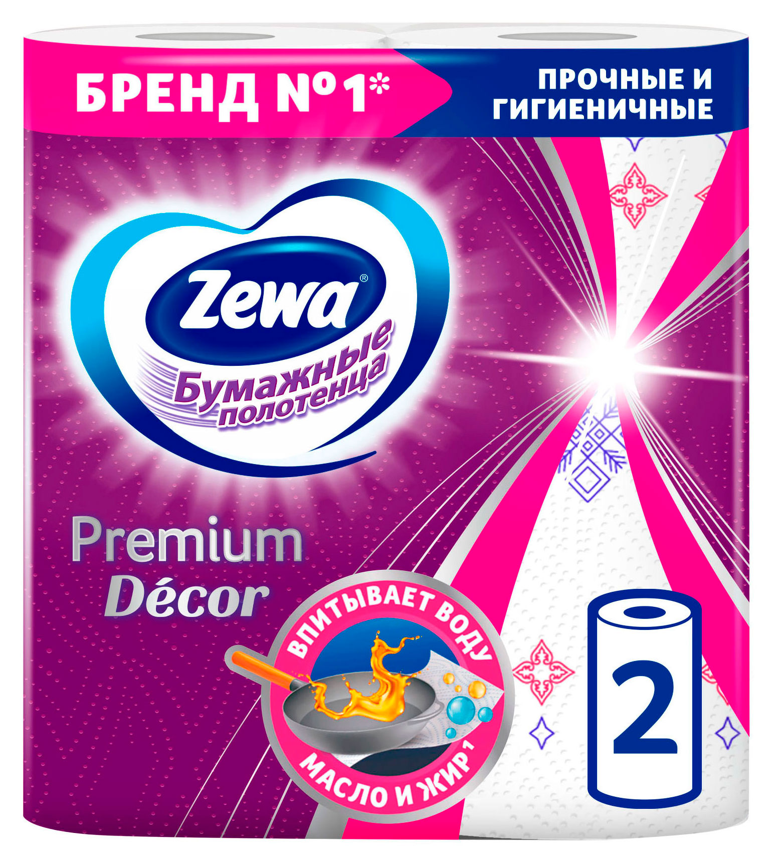 

Бумажные полотенца Zewa Premium Decor, 2 рулона