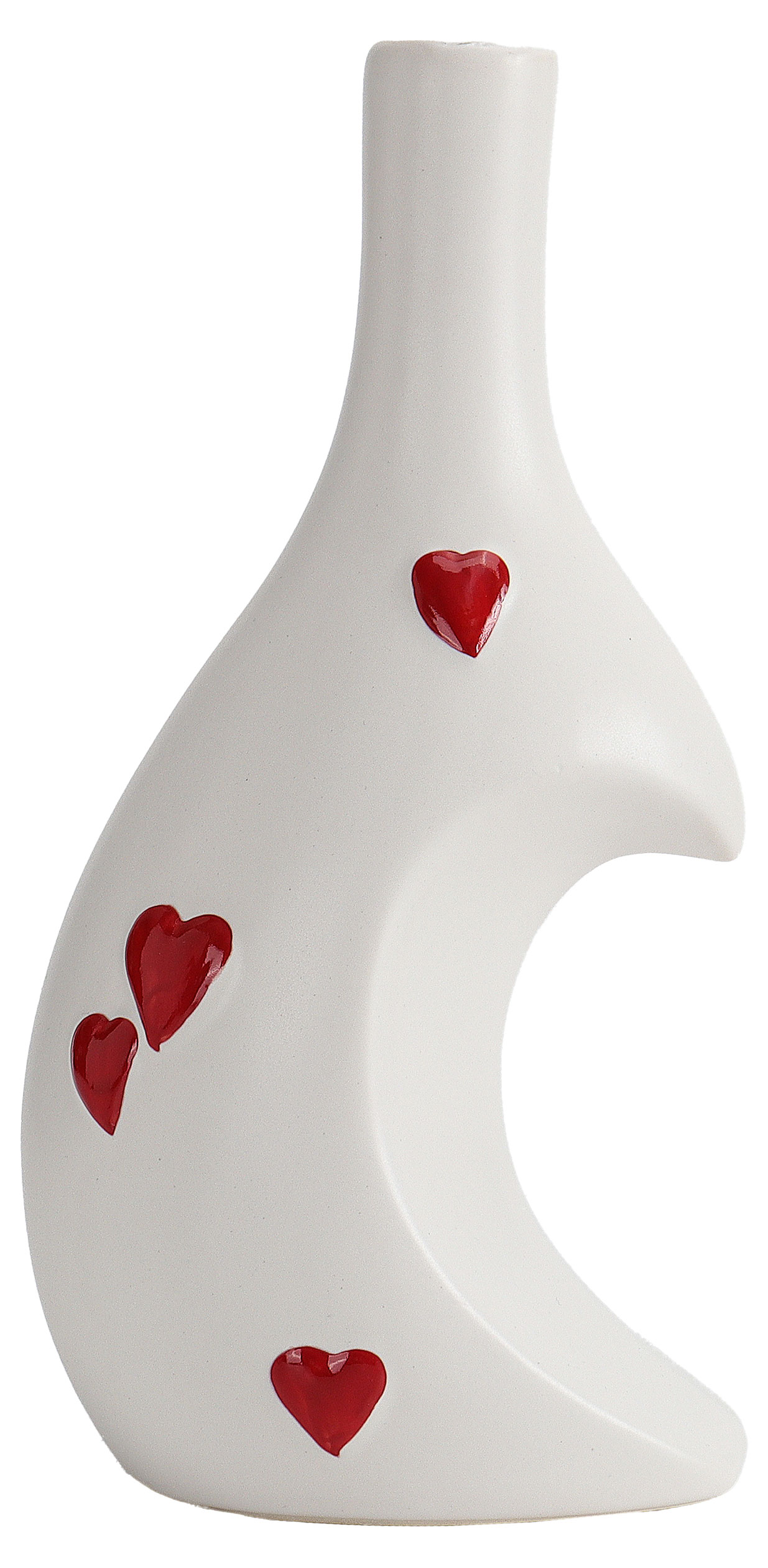 

Ваза Actuel Полумесяц белая с сердечками, h21,7 см