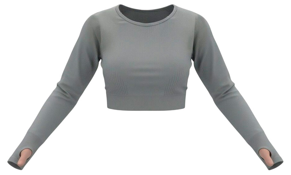 Изображение товара Топ спортивный женский InExtenso с длинным рукавом светло-серый, р S-XL