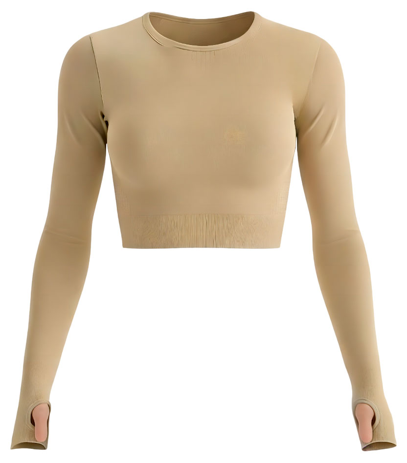 

Топ спортивный женский InExtenso с длинным рукавом бежевый, р S-XL