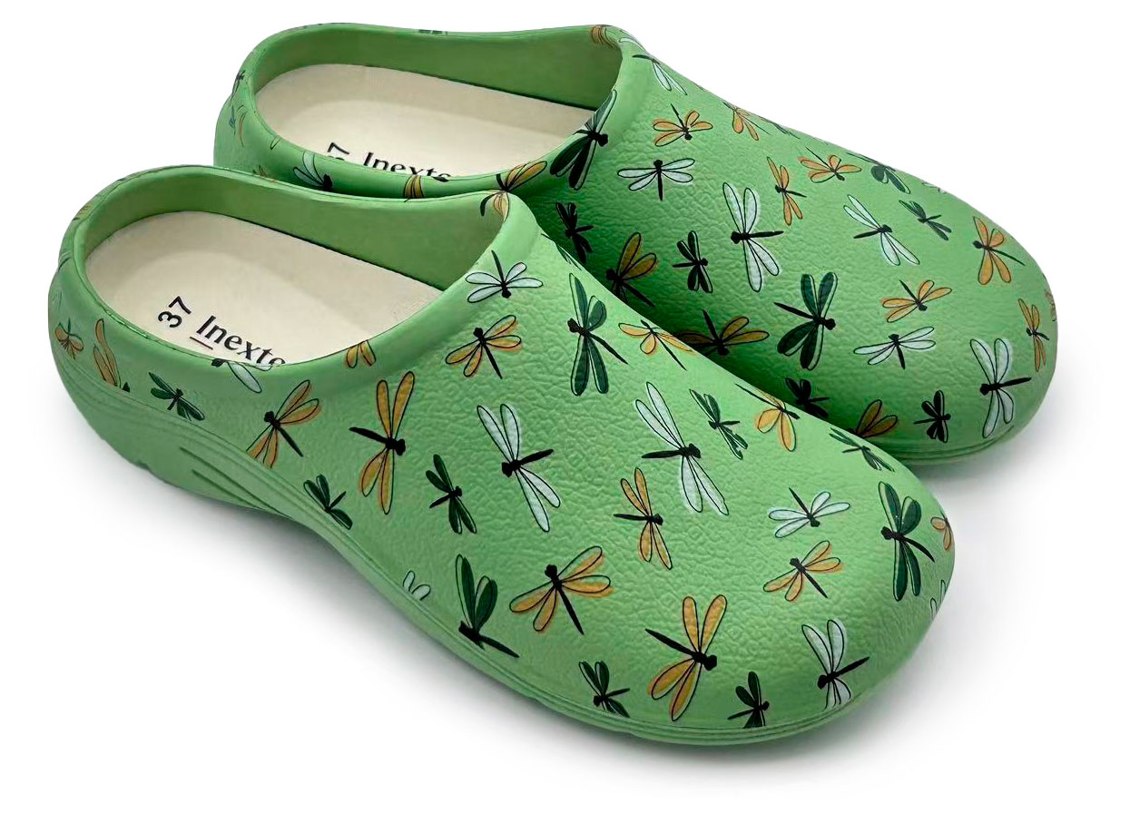 Изображение товара Сабо женские InExtenso зеленые со стрекозами, р. 36-41