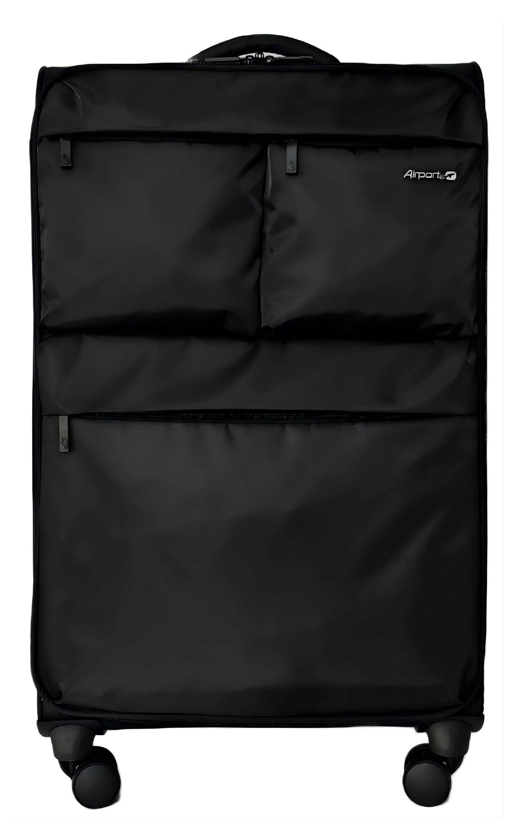 Изображение товара Чемодан мягкий Airport 8 колес черный, размер L