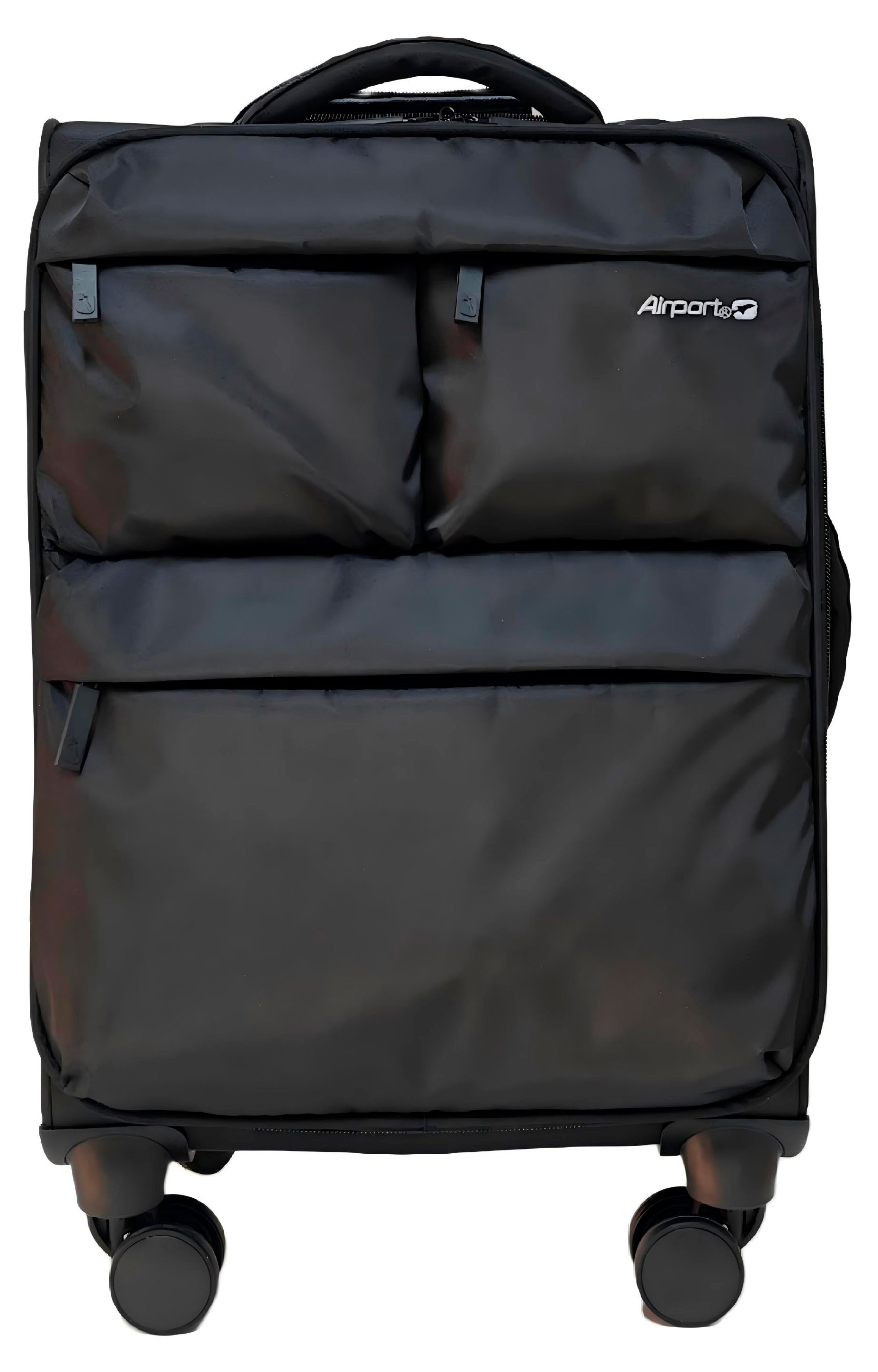 Изображение товара Чемодан мягкий Airport 8 колес черный, размер S