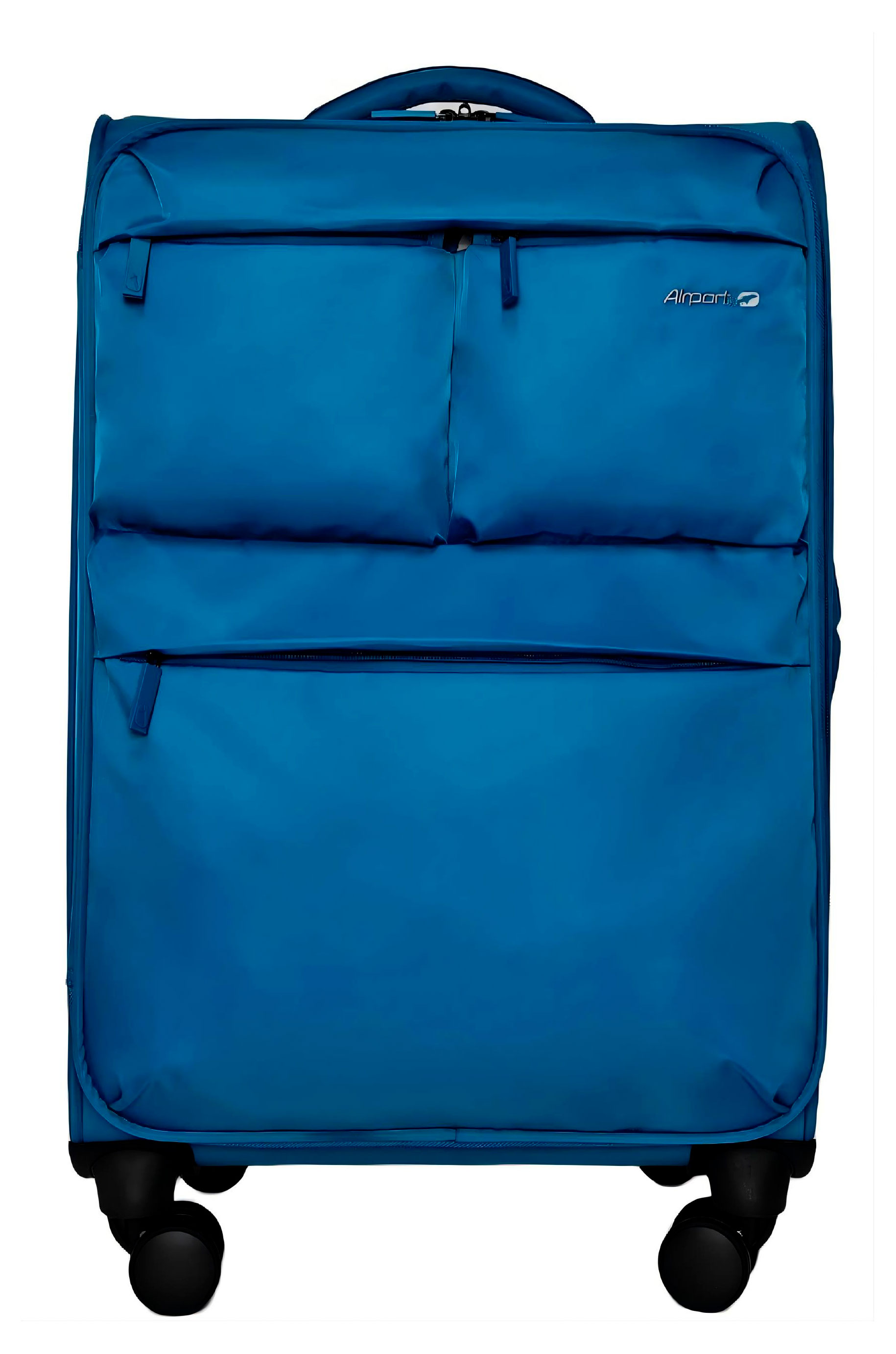 Изображение товара Чемодан мягкий Airport 8 колес синий, размер M