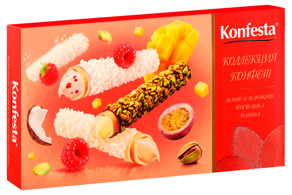 

Конфеты Konfesta Ассорти манго маракуйя фисташка малина, 150 г