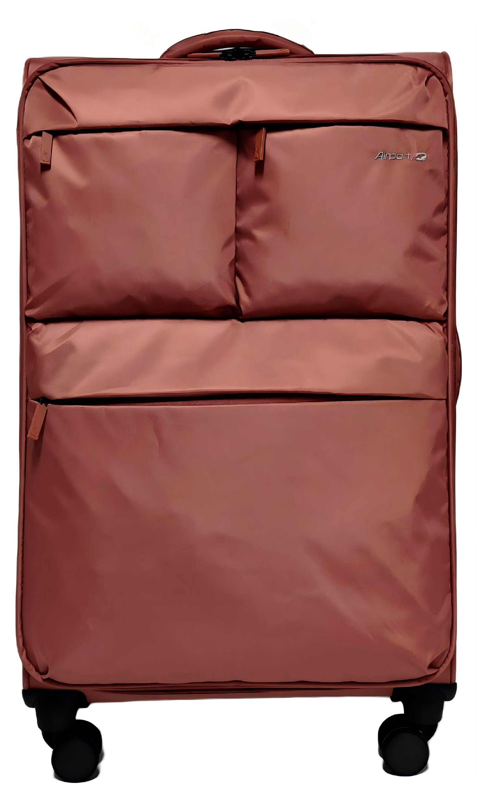 Изображение товара Чемодан мягкий Airport 8 колес темно-розовый, размер L