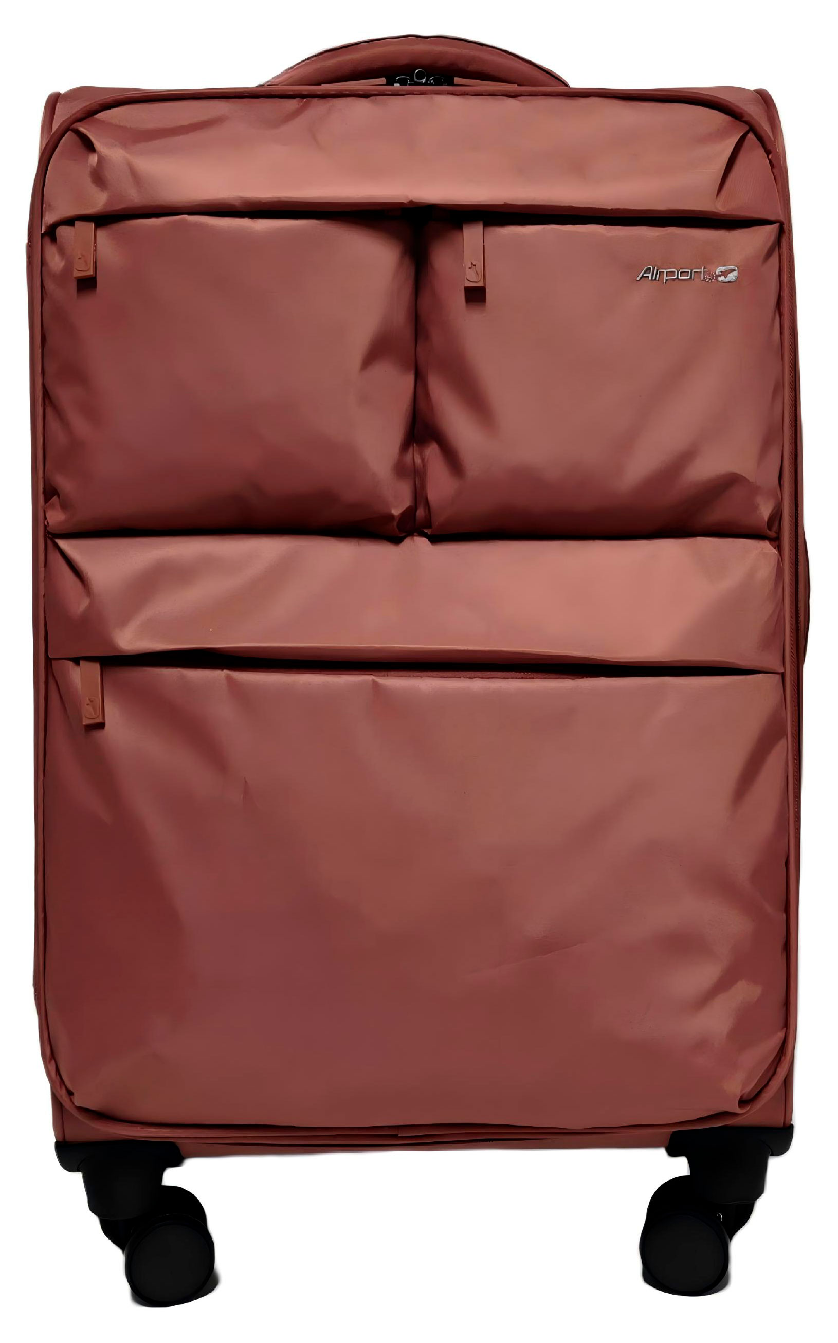 Изображение товара Чемодан мягкий Airport 8 колес темно-розовый, размер M