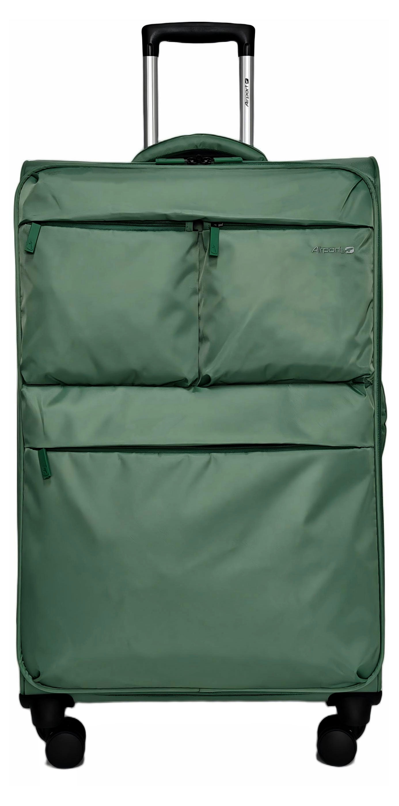 Изображение товара Чемодан мягкий Airport 8 колес зеленый, размер L