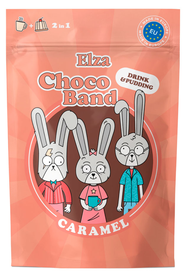 Изображение товара Напиток растворимый Elza Choco Band Creamy Caramel с добавлением шоколада со вкусом карамели Венгрия, 200 г