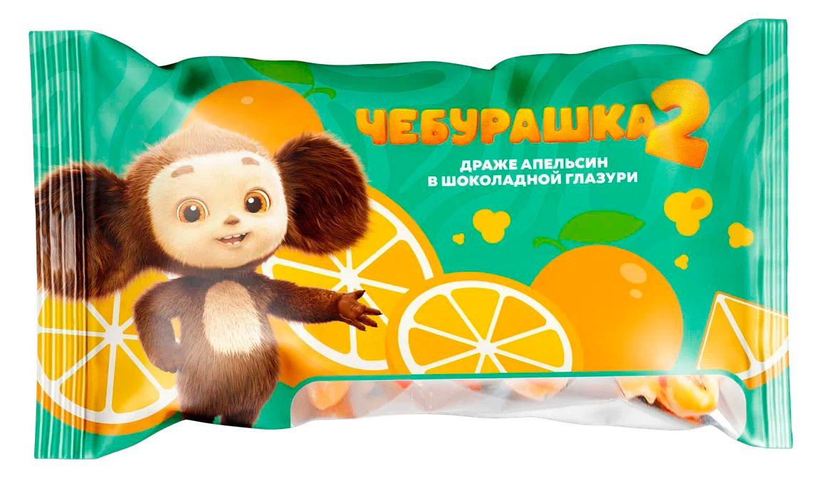 Изображение товара Попкорн готовый «Чебурашка» в белой шоколадной глазури со вкусом апельсина, 70 г