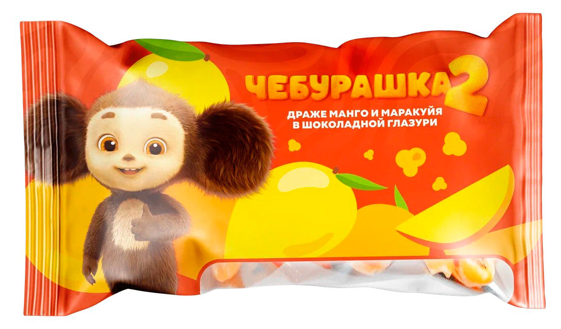 Изображение товара Попкорн Чебурашка в белой шоколадной глазури со вкусом манго и маракуйя 70 г