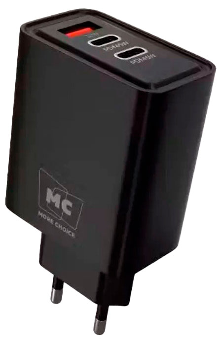 

Сетевое зарядное устройство More Choice 1USB+2TYPE-C 3.0A NC90 черное