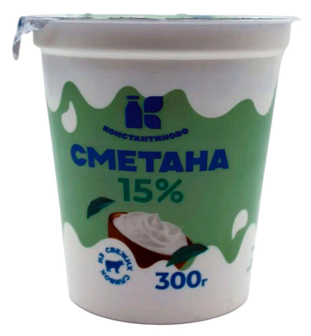 

Сметана Константиново 15% БЗМЖ, 300 г