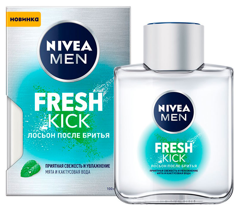 Изображение товара Лосьон после бритья NIVEA MEN Fresh Kick 100 мл с экстрактом мяты