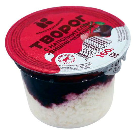 

Творог Константиново с вишней и черешней 3,5% БЗМЖ, 160 г