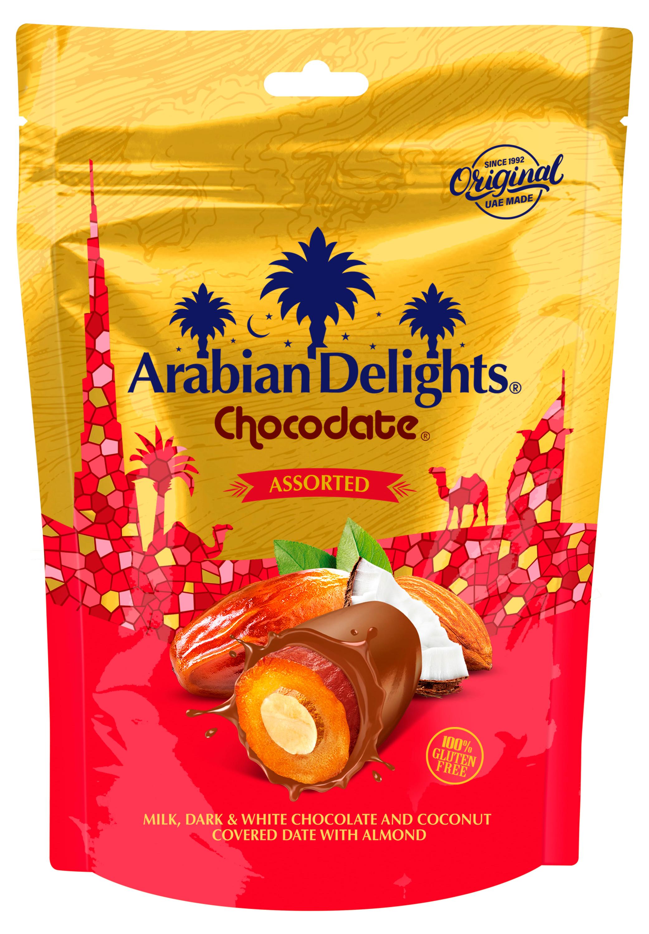 

Конфеты Arabian Delights финик с миндалем в шоколадной глазури ОАЭ, 70 г