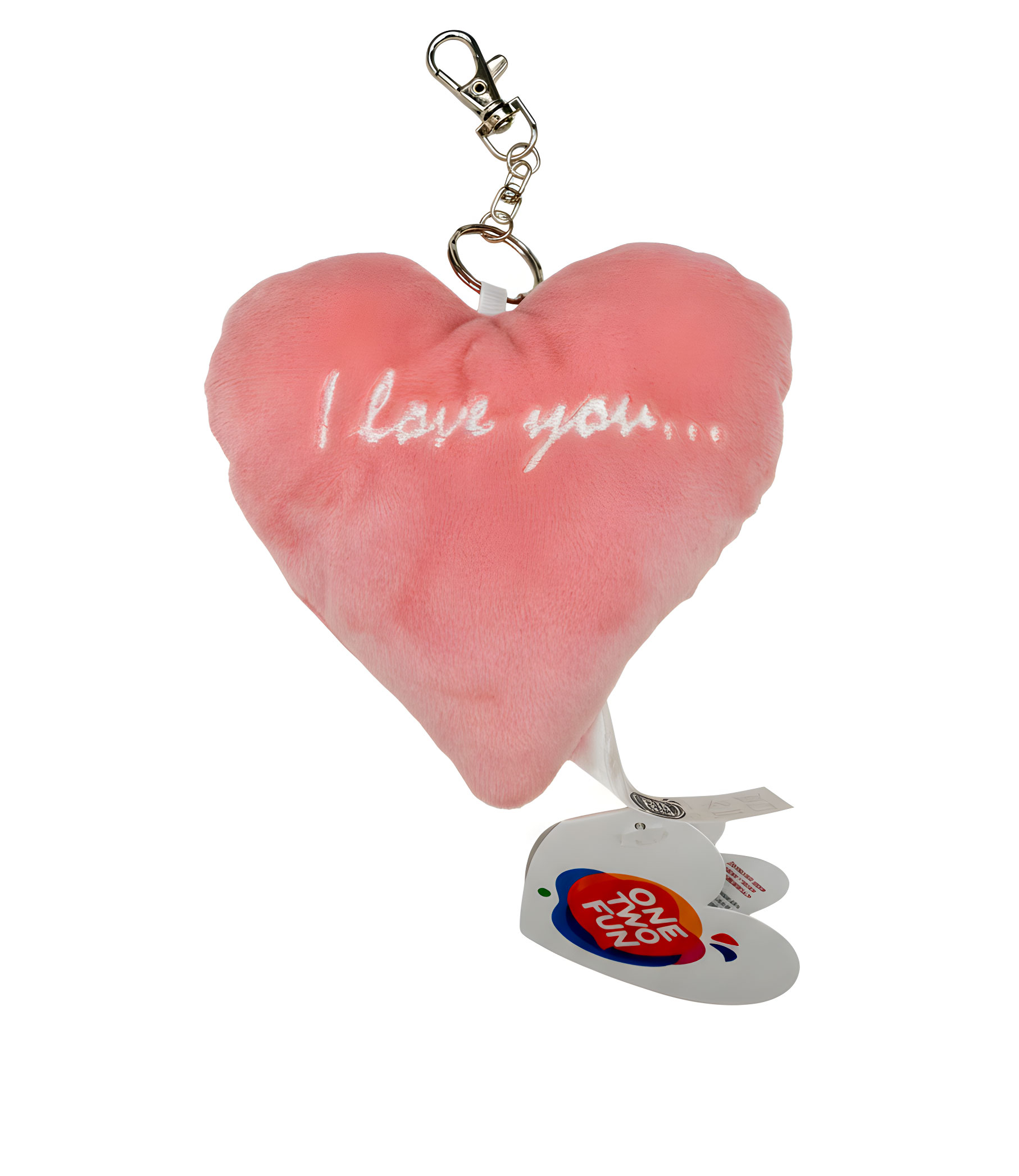 

Игрушка мягкая ONE TWO FUN Сердце с подвесом розовое, 13 см