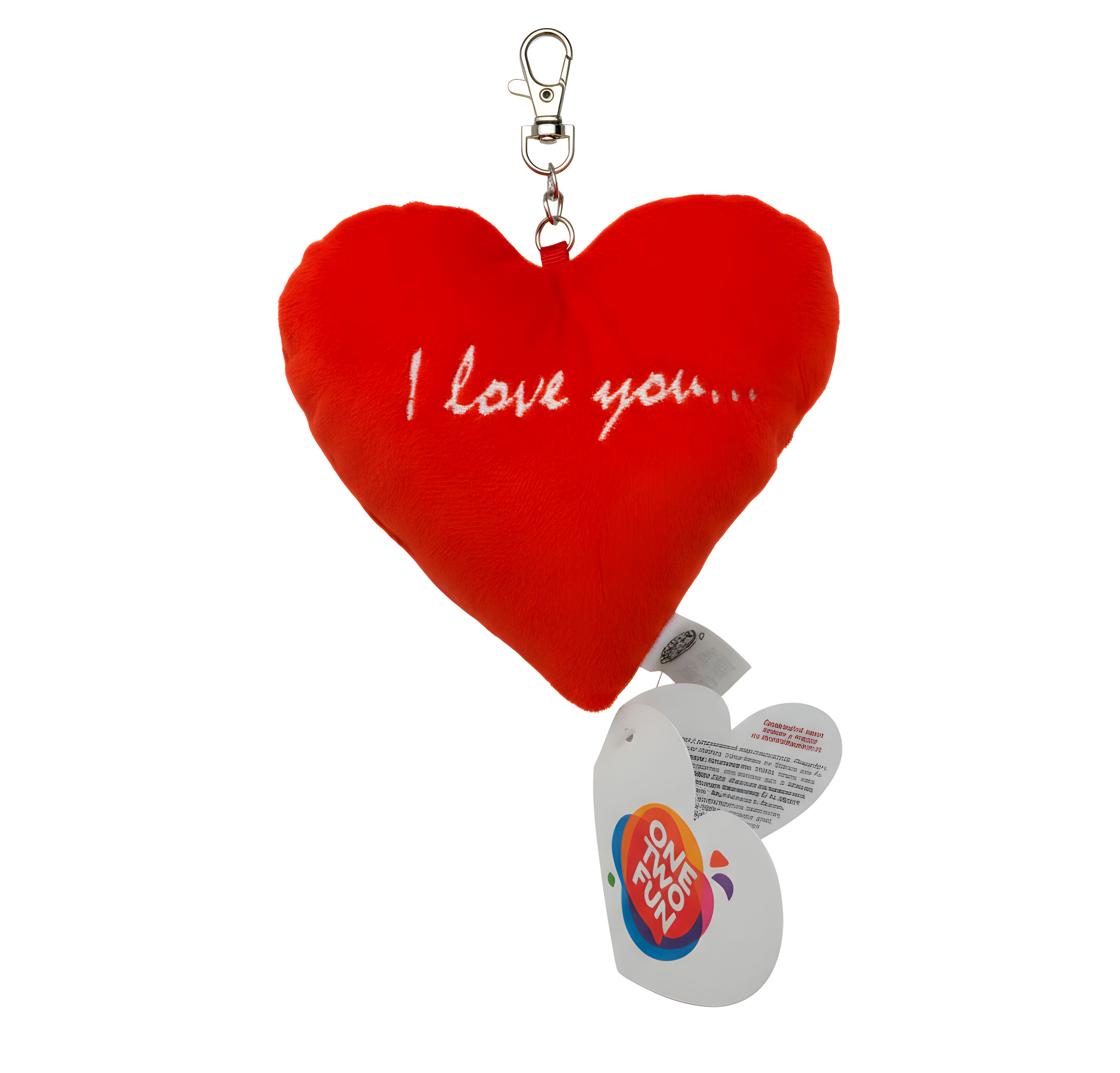 

Игрушка мягкая ONE TWO FUN Сердце с подвесом красное, 13 см
