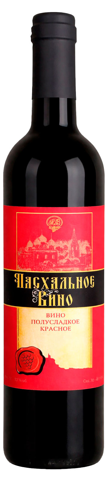 

Вино Пасхальное полусладкое красное Россия, 0,7 л