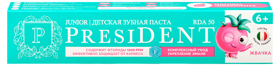 

Зубная паста детская President 6+ Жвачка, 43 г