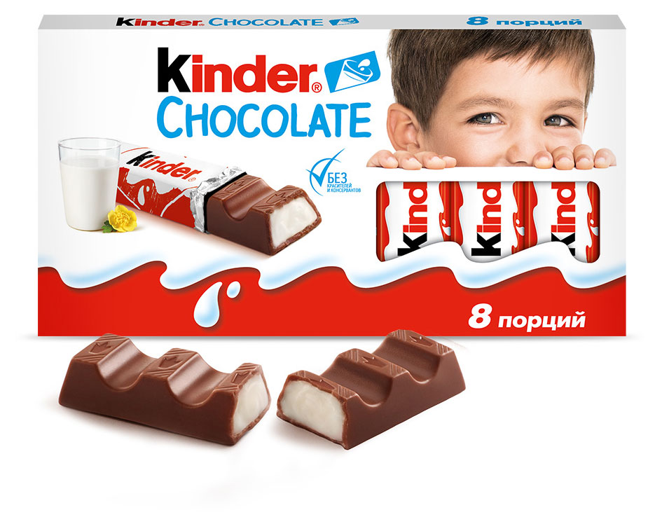 

Шоколад молочный Kinder Chocolate с молочной начинкой, 100 г