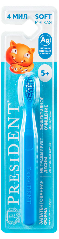 

Зубная щетка детская President 5+ мягкая, 1 шт в ассортименте