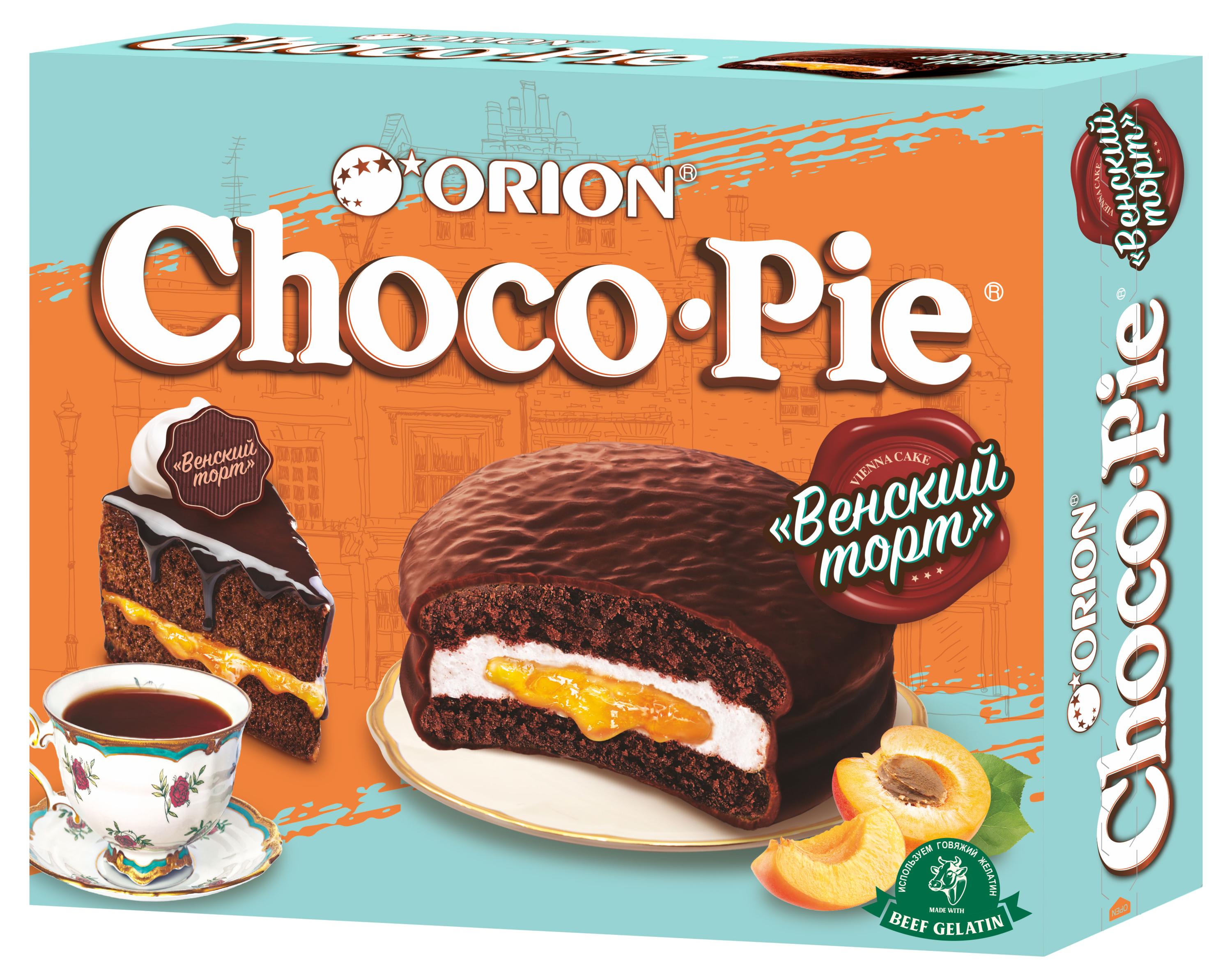 

Пирожное бисквитное Orion Choco Pie Vienna Cake в глазури, 360 г