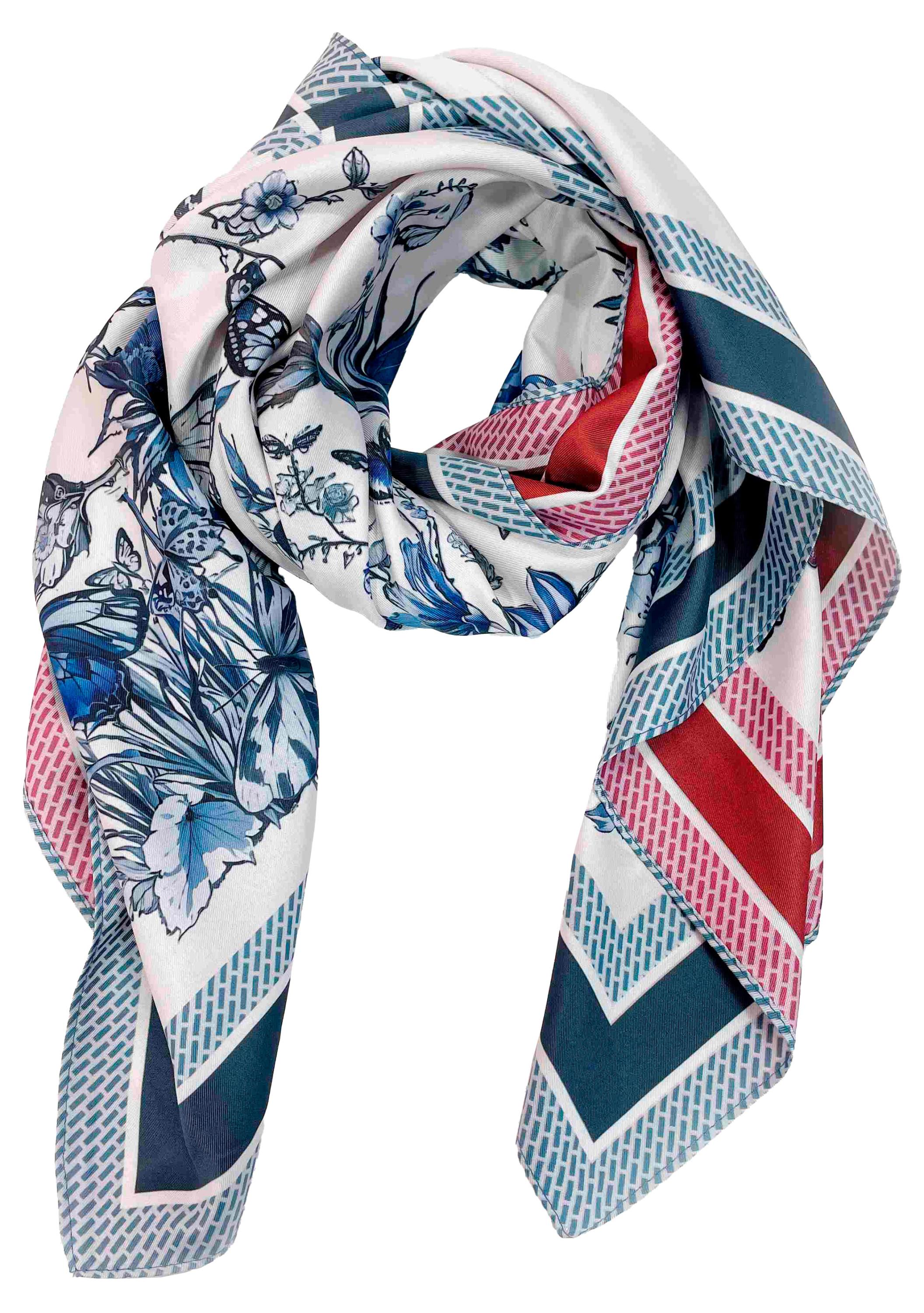 

Платок женский InExtenso Сине-красный, 88х88 см