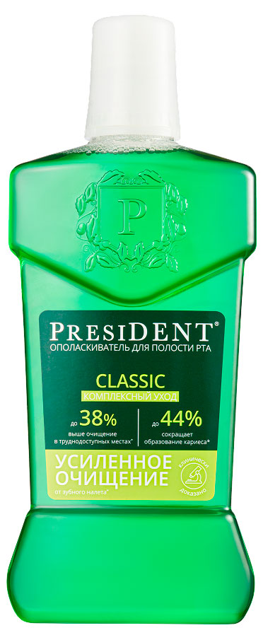 

Ополаскиватель для полости рта President Classic Усиление очищение, 400 мл