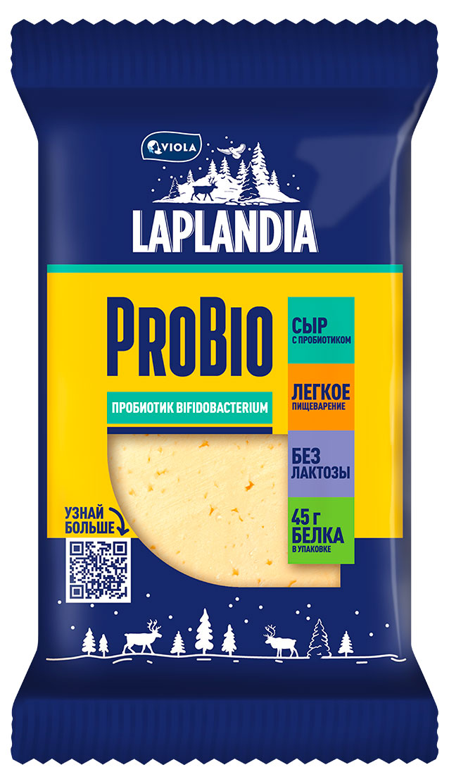 

Сыр полутвердый Laplandia ProBio с пробиотиком без лактозы 45% БЗМЖ, 180 г