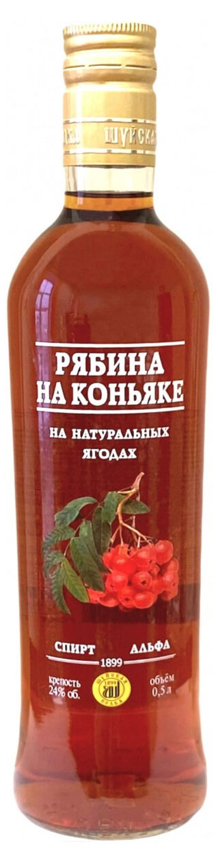 

Настойка сладкая Шуйская Рябина на коньяке Россия, 0,5 л