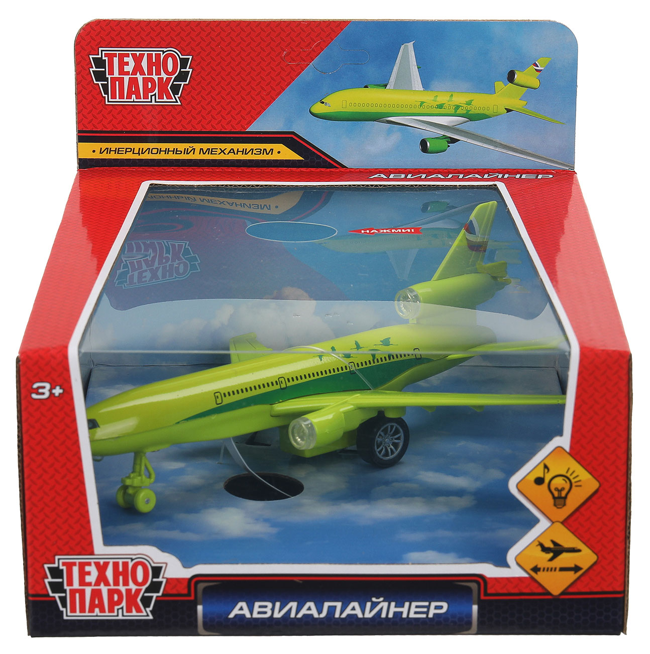 

Модель металлическая инерционная Технопарк Авиалайнер 19,5 см, 1 шт