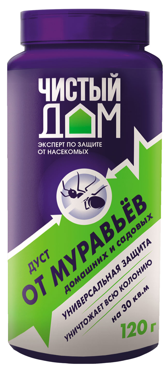 Дуст от муравьев «Чистый дом» домашних и садовых, 120 г